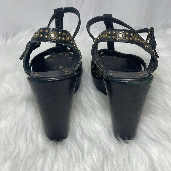 Bridget Shuster Vintage Rivet Stud Platform Sandals Sz 7.5 - Picture 3 of 7